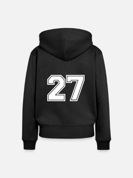 27 - Frauen Premium Bio Zip Hoodie - Schwarz