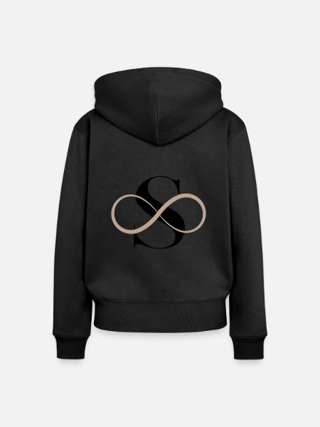 Unendlicher Buchstabe s - Frauen Premium Bio Zip Hoodie - Schwarz
