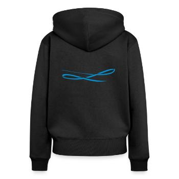 Décoration de texte - soulignement / serpent - Sweat à capuche zippé Premium bio Femme - noir - Dos - Julia (174cm)