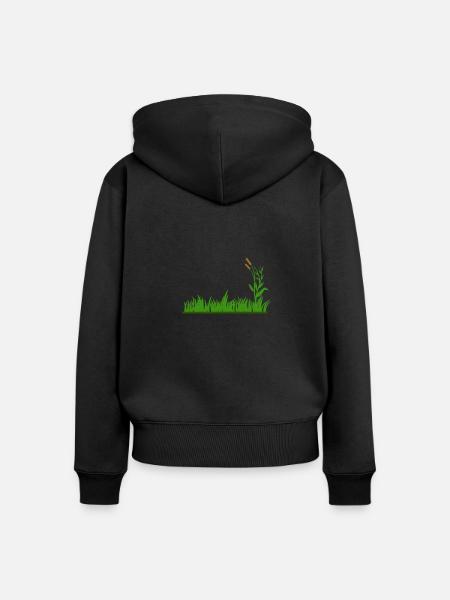 Wiese - Frauen Premium Bio Zip Hoodie - Schwarz