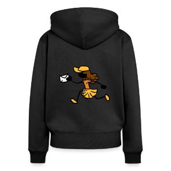 Postman Postwoman Courier - Women's Premium Organic Zip Hoodie - black - Back - Julia (174cm)