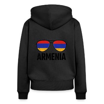 Armenia Armenia Sunglasses Armenian Flag - Women's Premium Organic Zip Hoodie - black - Back - Julia (174cm)