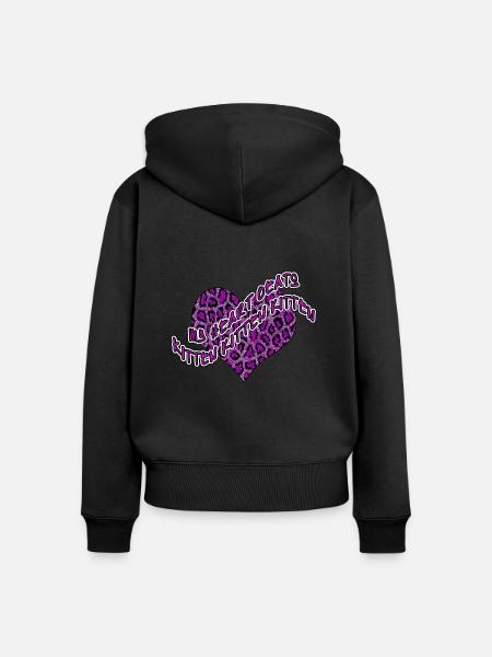 Herz für Kätzchen - Frauen Premium Bio Zip Hoodie - Schwarz