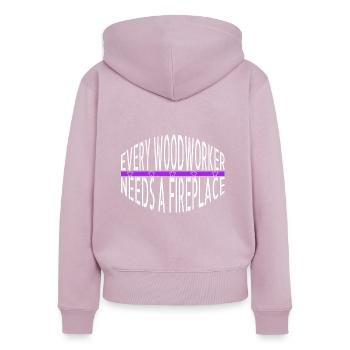 Happy Christmas Tree Sayings Christmas Pajama - Women's Premium Organic Zip Hoodie - dusky pink - Back - Julia (174cm)