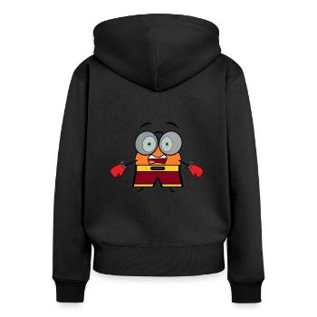 BOXEUR MONDIAL MOCHI - Sweat à capuche zippé Premium bio Femme - noir - Dos - Julia (174cm)