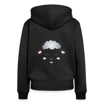 Small sheep - Women's Premium Organic Zip Hoodie - black - Back - Julia (174cm)