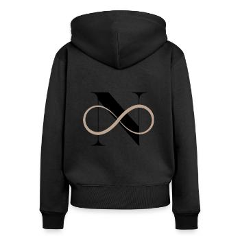 Infinite letter n - Women's Premium Organic Zip Hoodie - black - Back - Julia (174cm)