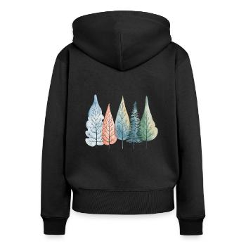 Winter - Women's Premium Organic Zip Hoodie - black - Back - Julia (174cm)
