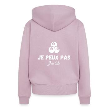Ich kann nicht, ich habe Lotto - Frauen Premium Bio Zip Hoodie - Altrosa - Hinten - Julia (174cm)