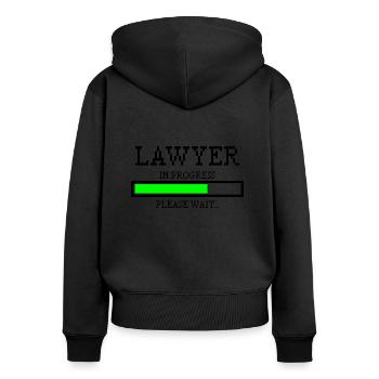 Lawyer in progress Profession Sentence Jura Cadeau - Sweat à capuche zippé Premium bio Femme - noir - Dos - Julia (174cm)