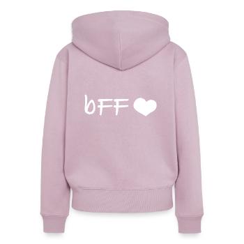 Meilleurs amis - Sweat à capuche zippé Premium bio Femme - rose poudré - Dos - Julia (174cm)