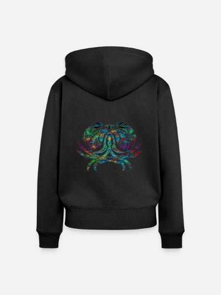 Krebs - Frauen Premium Bio Zip Hoodie - Schwarz