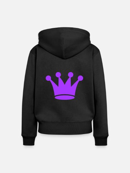 krone - Frauen Premium Bio Zip Hoodie - Schwarz