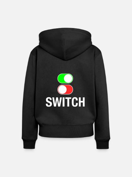 Schalter - Frauen Premium Bio Zip Hoodie - Schwarz