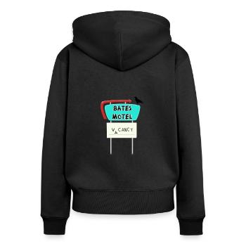 Bates Motel - Frauen Premium Bio Zip Hoodie - Schwarz - Hinten - Julia (174cm)