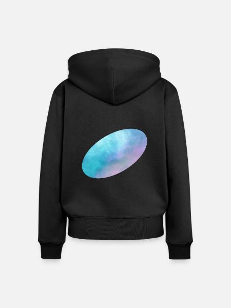 Space Ellipse schräg - Frauen Premium Bio Zip Hoodie - Schwarz