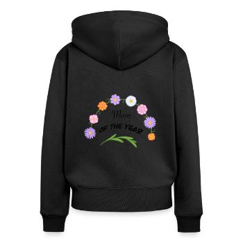 Mama des Jahres - Frauen Premium Bio Zip Hoodie - Schwarz - Hinten - Julia (174cm)
