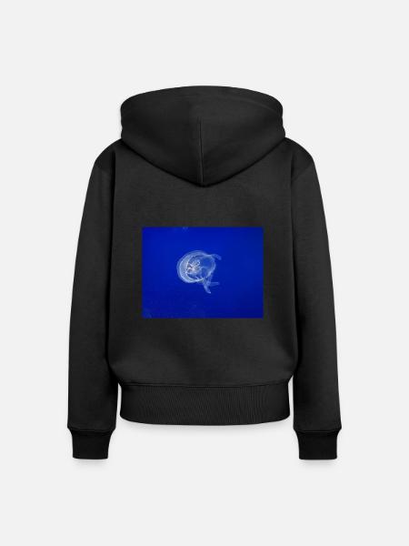 Qualle - Frauen Premium Bio Zip Hoodie - Schwarz