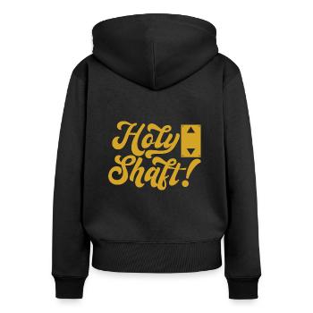 Holy Shaft - Escalator Repairman Elevator Shaft - Women's Premium Organic Zip Hoodie - black - Back - Julia (174cm)