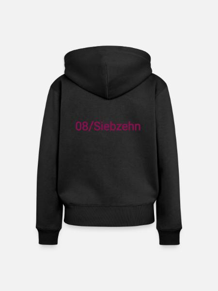 08/ Siebzehn - Frauen Premium Bio Zip Hoodie - Schwarz