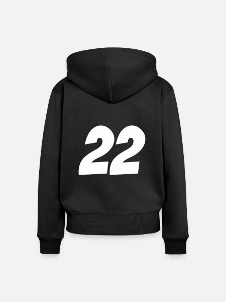 22 - Frauen Premium Bio Zip Hoodie - Schwarz