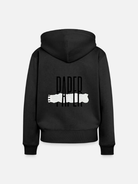 Papier - Frauen Premium Bio Zip Hoodie - Schwarz