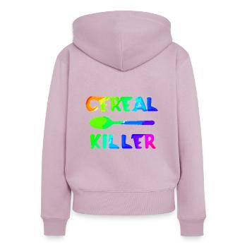 Cereal Killer | Müsli | Cerealien | Frühstück | Ge - Frauen Premium Bio Zip Hoodie - Altrosa - Hinten - Julia (174cm)