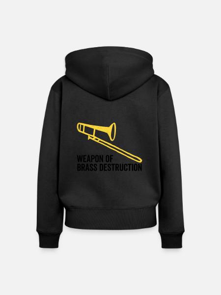 Waffe der Messingvernichtung - Frauen Premium Bio Zip Hoodie - Schwarz