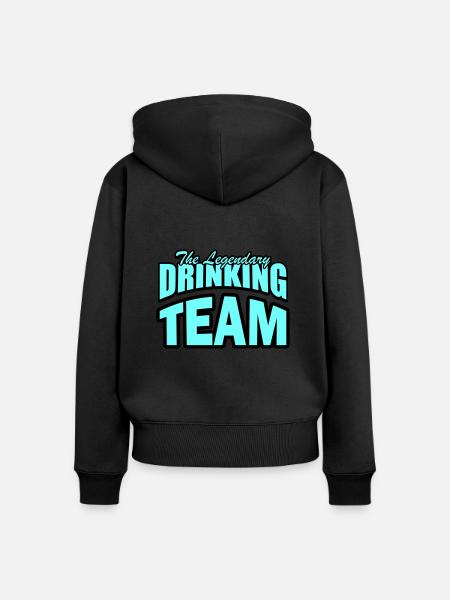 drinking team - Frauen Premium Bio Zip Hoodie - Schwarz