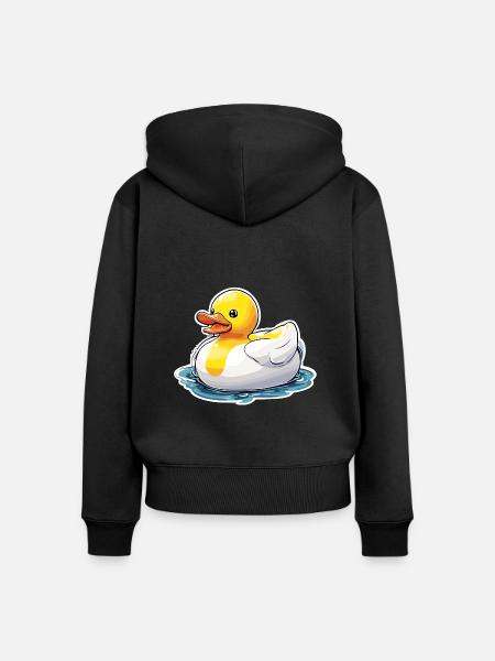 Gummiente / Badeente / Wasser / Badewanne - Frauen Premium Bio Zip Hoodie - Schwarz