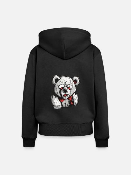 Teddybär / Kuscheltier / Stofftier / Geschenkidee - Frauen Premium Bio Zip Hoodie - Schwarz