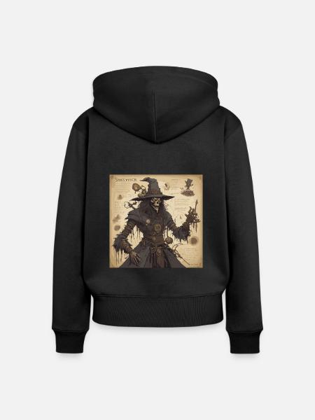 Hexenhandbuch / Zauberbuch / Halloween / Herbst - Frauen Premium Bio Zip Hoodie - Schwarz