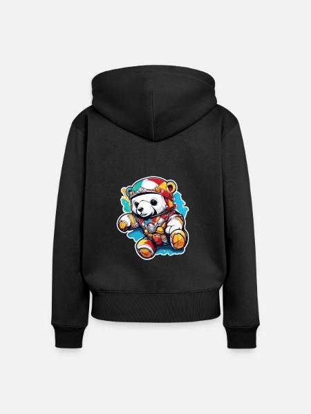 Teddybär / Kuscheltier / Stofftier / Geschenkidee - Frauen Premium Bio Zip Hoodie - Schwarz