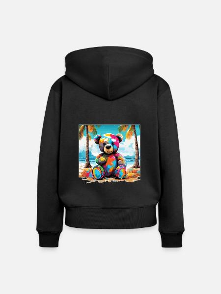 Teddybär / Kuscheltier / Stofftier / Geschenkidee - Frauen Premium Bio Zip Hoodie - Schwarz