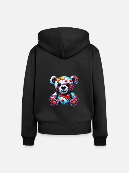Teddybär / Kuscheltier / Stofftier / Geschenkidee - Frauen Premium Bio Zip Hoodie - Schwarz