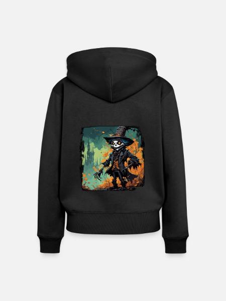 Vogelscheuche / Erntehelfer / Maisfeld / Feld - Frauen Premium Bio Zip Hoodie - Schwarz