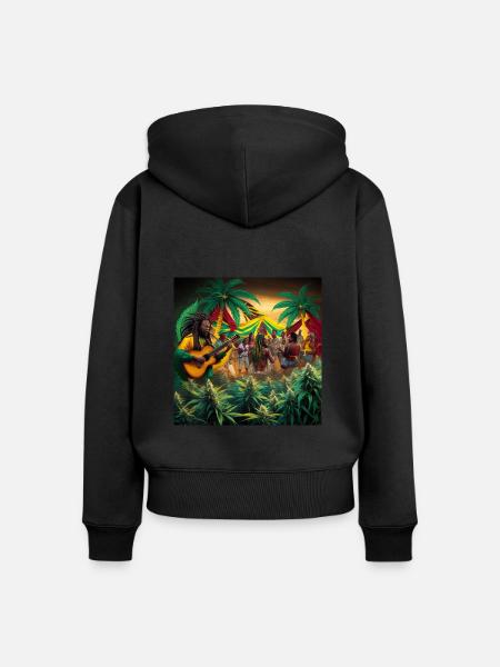 Jamaica Nr 2 - Frauen Premium Bio Zip Hoodie - Schwarz