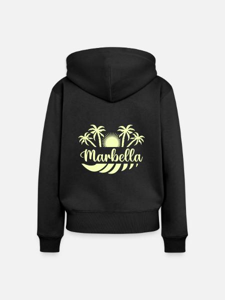 marbella - Frauen Premium Bio Zip Hoodie - Schwarz