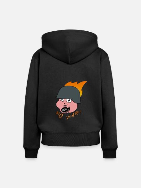 Helmut! - no war - Frauen Premium Bio Zip Hoodie - Schwarz