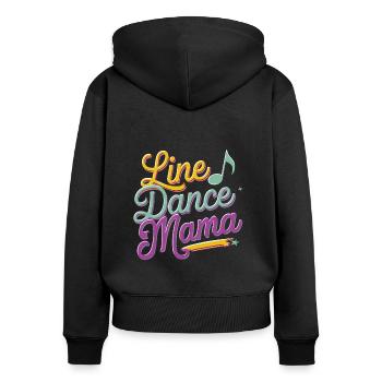 Mama tanzt Line Dance Line Dancing Mom - Frauen Premium Bio Zip Hoodie - Schwarz - Hinten - Julia (174cm)