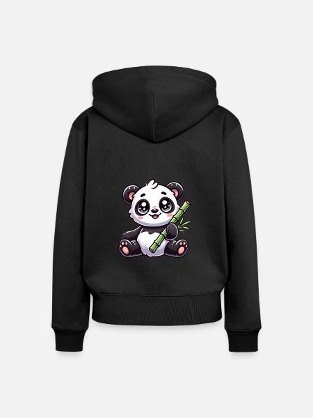 Entspannter Koala - Frauen Premium Bio Zip Hoodie - Schwarz