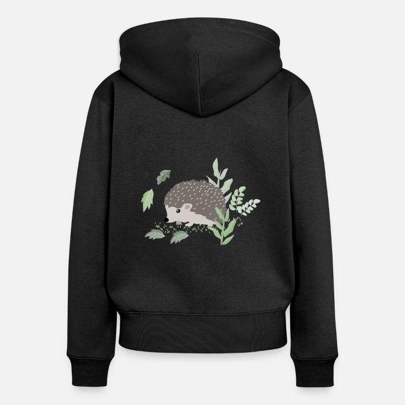 Mignon hérisson - Sweat à capuche zippé Premium bio Femme - noir