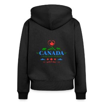 Canada Vancouver Montreal Toronto Maple Leaf Bears - Women's Premium Organic Zip Hoodie - black - Back - Julia (174cm)
