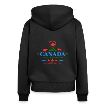 Canada Vancouver Montreal Toronto Maple Leaf Bears - Women's Premium Organic Zip Hoodie - black - Back - Julia (174cm)