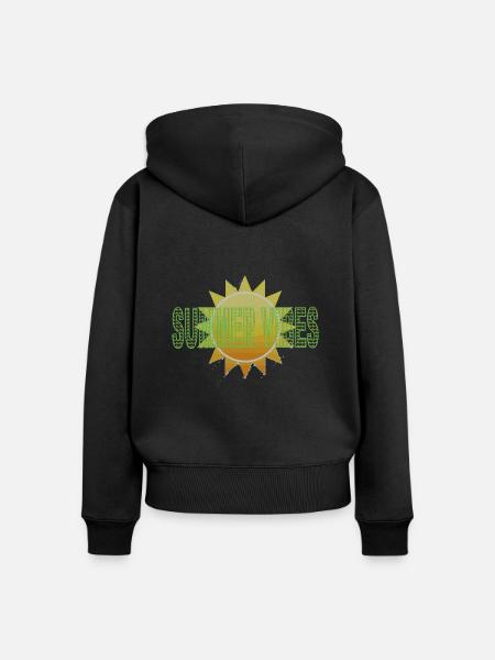 Summer Vibes - Frauen Premium Bio Zip Hoodie - Schwarz