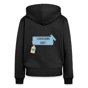 Scrapbooking addict - photo album diy - washi tape - Women's Premium Organic Zip Hoodie - black - Back - Julia (174cm)