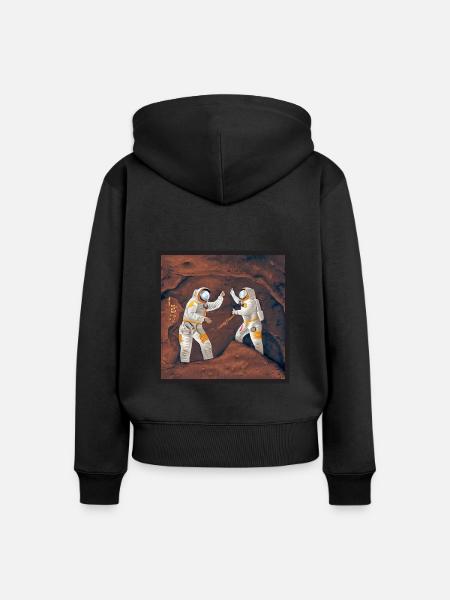 Höhlenmalerei - Frauen Premium Bio Zip Hoodie - Schwarz