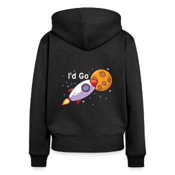 Mars Planet Weltraum Vintage Space Science Sprüche - Frauen Premium Bio Zip Hoodie - Schwarz - Hinten - Julia (174cm)