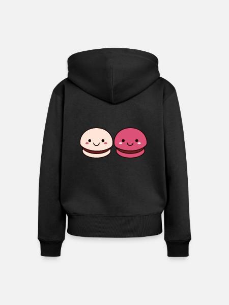 Makrone - Frauen Premium Bio Zip Hoodie - Schwarz