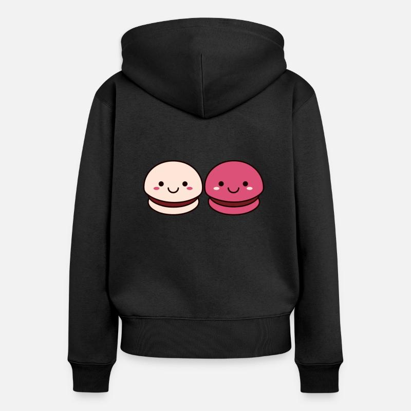 macaron - Sweat à capuche zippé Premium bio Femme - noir